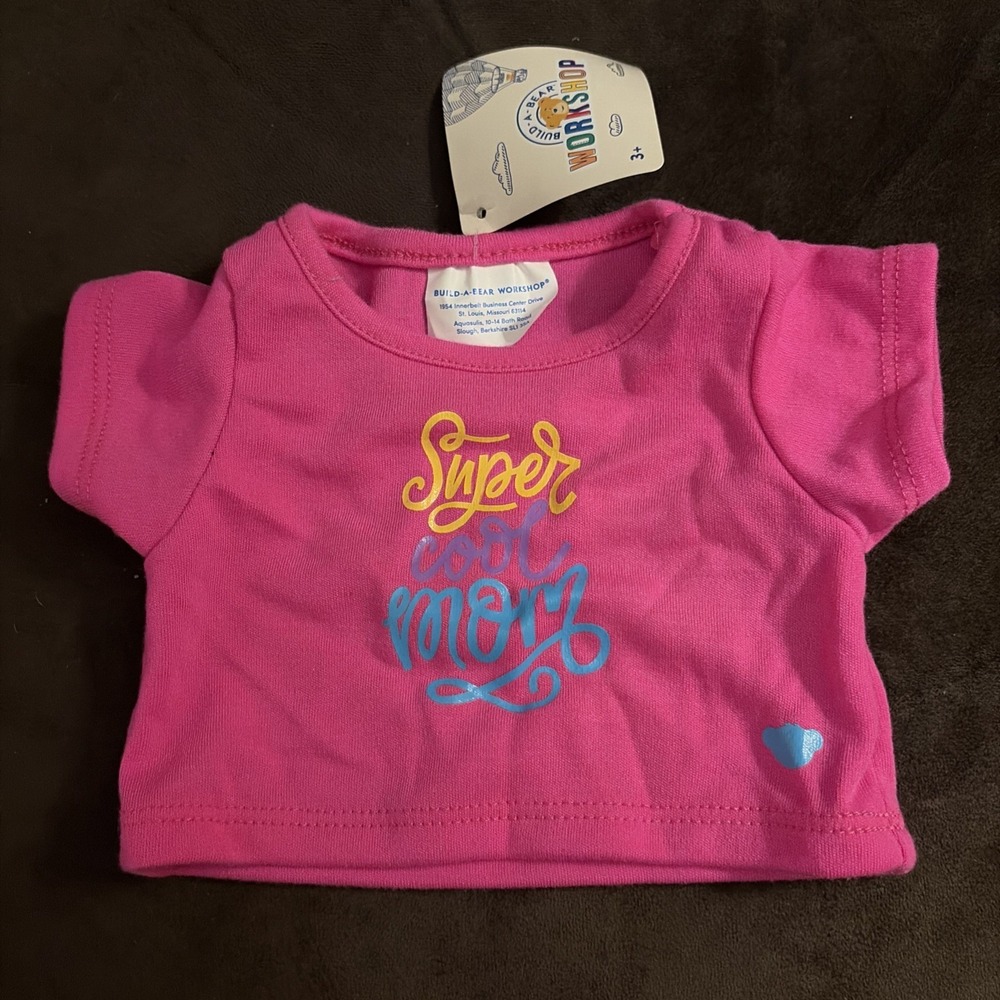 Build A Bear Tshirt Top Outfit‎ Clothes Pink Super Cool Mom